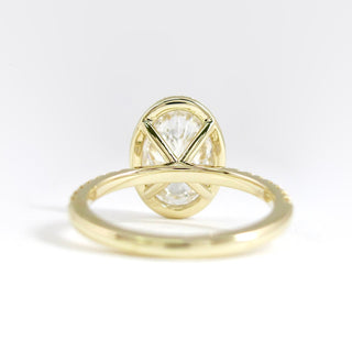 4.0 CT Oval Moissanite Diamond Halo Engagement Ring