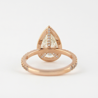 2.10 CT Pear Moissanite Diamond Halo Engagement Ring