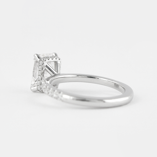 1.80 CT Radiant Moissanite Diamond Hidden Halo Engagement Ring