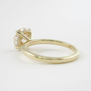 1.35 CT Round Moissanite Diamond Hidden Halo Engagement Ring