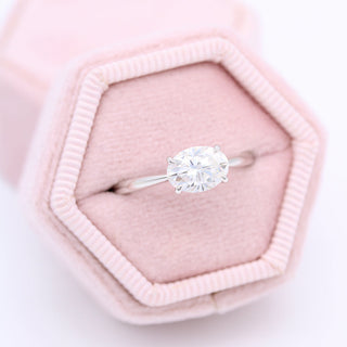 2.0 CT Oval Moissanite Diamond Solitaire Engagement Ring