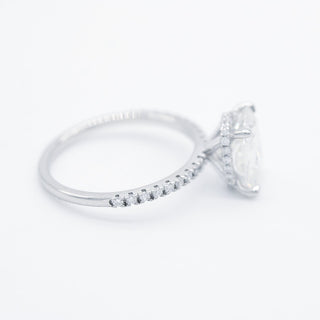 2.01 CT Elongated Cushion Moissanite Diamond Hidden Halo Engagement Ring