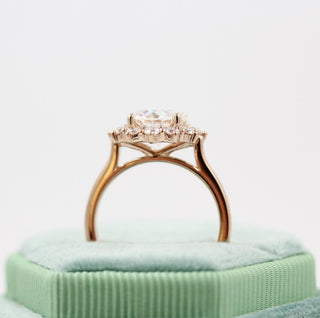 1.80 CT Round Moissanite Diamond Halo Engagement Ring