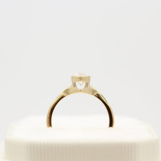 1.0 CT Marquise Moissanite Diamond Bezel Solitaire Engagement Ring