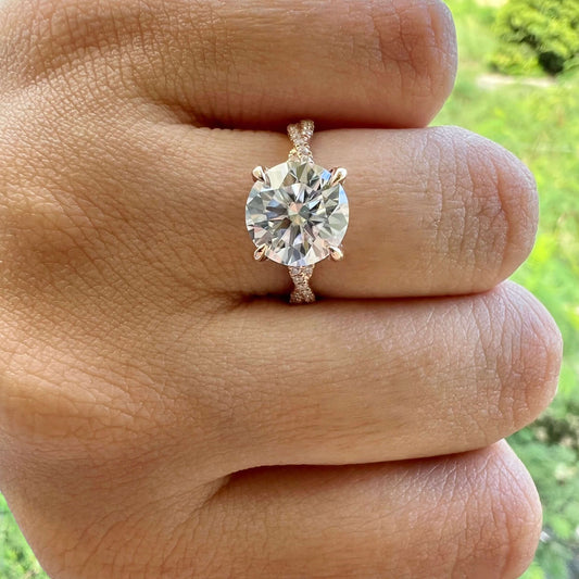 4.11 CT Round Moissanite Solitaire Engagement Ring