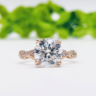 4.11 CT Round Moissanite Solitaire Engagement Ring