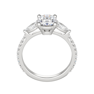 2.10 CT Oval Moissanite Diamond Three Stones Engagement Ring