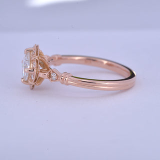 1.0 CT Round Moissanite Diamond Vintage Engagement Ring