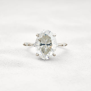 6.58 CT Oval Cut Dainty Moissanite Engagement Ring
