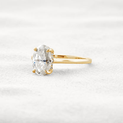 1.85 CT Oval Cut Hidden Halo Moissanite Engagement Ring