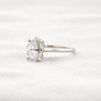 1.85 CT Oval Cut Hidden Halo Moissanite Engagement Ring