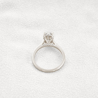 1.85 CT Oval Cut Hidden Halo Moissanite Engagement Ring