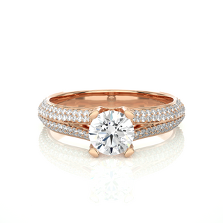 Stylish 0.54 Carat Round Cut Split Shank Moissanite Diamond Engagement and Wedding Ring