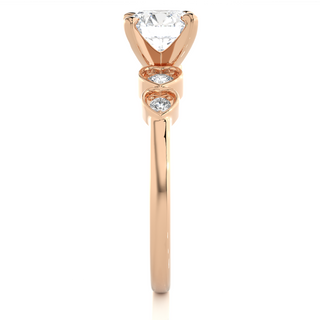 1.1 Carat Round Cut Moissanite Diamond Engagement and Wedding Ring