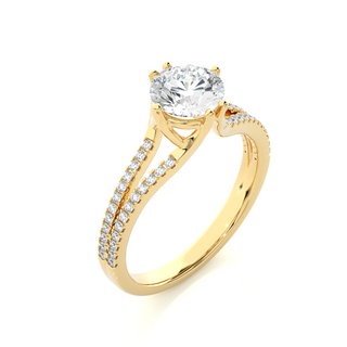 1.1 Carat Round Cut Split Shank  Moissanite Diamond  Engagement and Wedding Ring