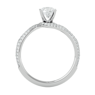 Elegant 0.54 Carat Round Cut 4 Prong Moissanite Diamond Engagement and Wedding Ring