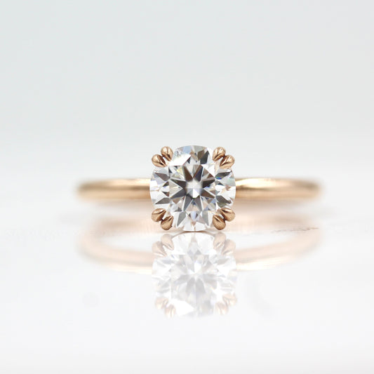 1.0 CT Round Moissanite Diamond Solitaire Engagement Ring