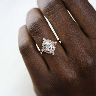 1.33 CT Oval Moissanite Diamond Vintage Engagement Ring