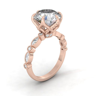 4.11 CT Round Moissanite Diamond Solitaire Engagement Ring