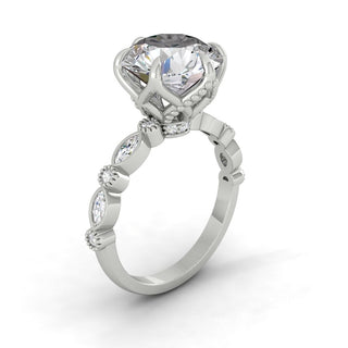 4.11 CT Round Moissanite Diamond Solitaire Engagement Ring