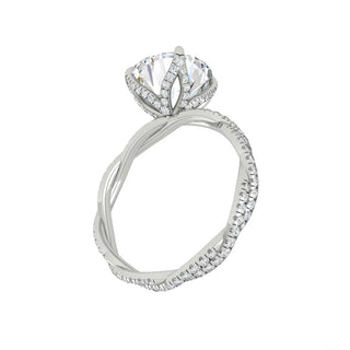 4.11 CT Round Moissanite Solitaire Engagement Ring