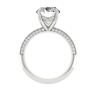 5.18 CT Oval Moissanite Diamond Hidden Halo Engagement Ring