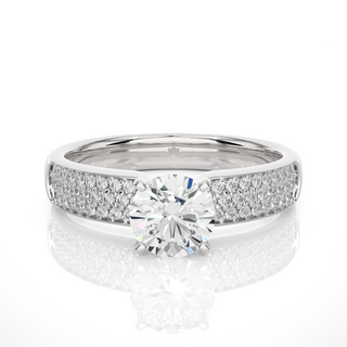Gorgeous 1.1 Carat Round Cut Moissanite Diamond Engagement and Wedding Ring