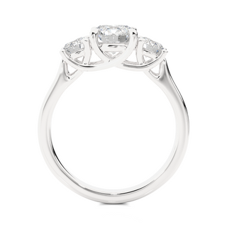 1.35 Carat Round  Three Stone Moissanite Diamond Engagement and Wedding Ring