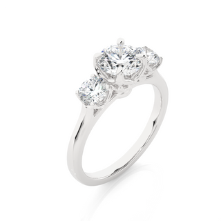 Gorgeous 1.1 Carat Round Cut Three Stone Moissanite Diamond Engagement and Wedding Ring