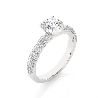 Unique and Classy 1.1 Carat Round Cut  Moissanite Diamond  Engagement and Wedding Ring