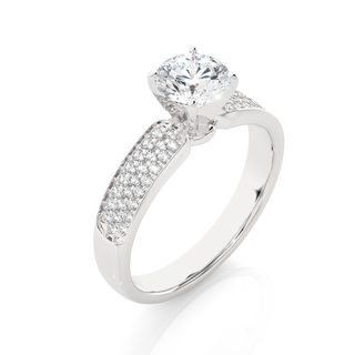 Gorgeous 1.1 Carat Round Cut Moissanite Diamond Engagement and Wedding Ring