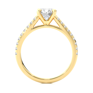 1.1 Carat Round Cut Moissanite Diamond Pave  Engagement and Wedding Ring