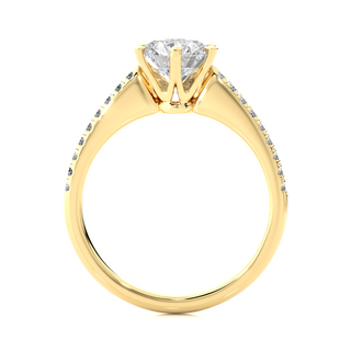 1.1 Carat Round Cut Moissanite Diamond Pave  Engagement and Wedding Ring
