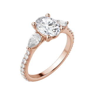2.10 CT Oval Moissanite Diamond Three Stones Engagement Ring