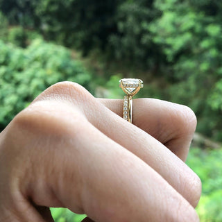 2.72 CT Oval Moissanite Diamond Hidden Halo Engagement Ring